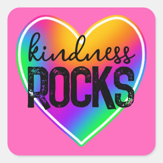 Sticker Carré Kindness Rocks Rainbow (Devant)