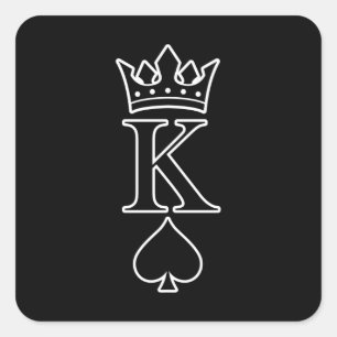 Sticker Carré King Love Valentine Romantique Valentines Jour Cou