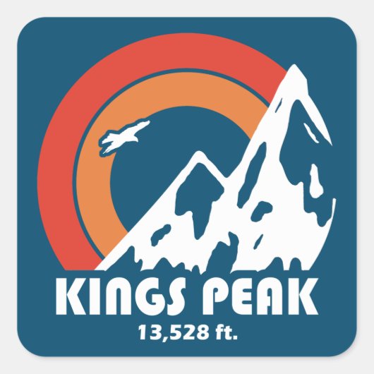 Sticker Carré Kings Peak Utah Sun Eagle (Devant)
