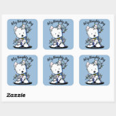Sticker Carré KiniArt enchanté Westie (Feuille)