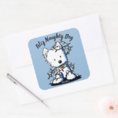 Sticker Carré KiniArt enchanté Westie (Enveloppe)