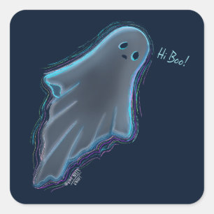 Sticker Carré KiniArt Ghost mignon