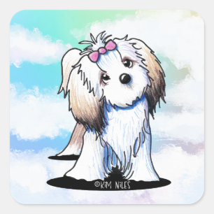 Sticker Carré KiniArt Lhasa Apso