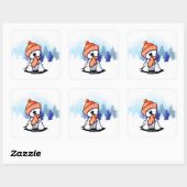 Sticker Carré KiniArt Orange Winter Westie (Feuille)
