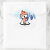 Sticker Carré KiniArt Orange Winter Westie (Sac)