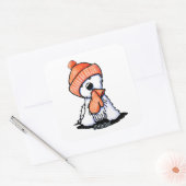 Sticker Carré KiniArt Orange Winter Westie (Enveloppe)