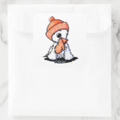 Sticker Carré KiniArt Orange Winter Westie (Sac)