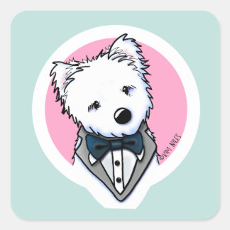 Sticker Carré KiniArt Tuxedo Westie