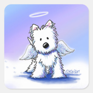 Sticker Carré KiniArt Westie Angel