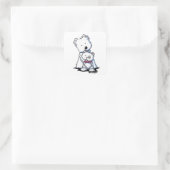 Sticker Carré KiniArt Westie et Tilly Cat (Sac)