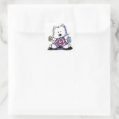 Sticker Carré KiniArt Westie Flowers XOX (Sac)