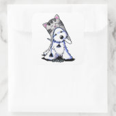 Sticker Carré KiniArt Westie Kitty (Sac)