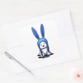 Sticker Carré KiniArt Westie Rabbit (Enveloppe)