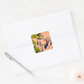 Sticker Carré Kiss V - Lichtenstein - Pop Art Vintage (Enveloppe)