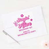 Sticker Carré Kit de récupération de célibataire Staying Alive (Enveloppe)