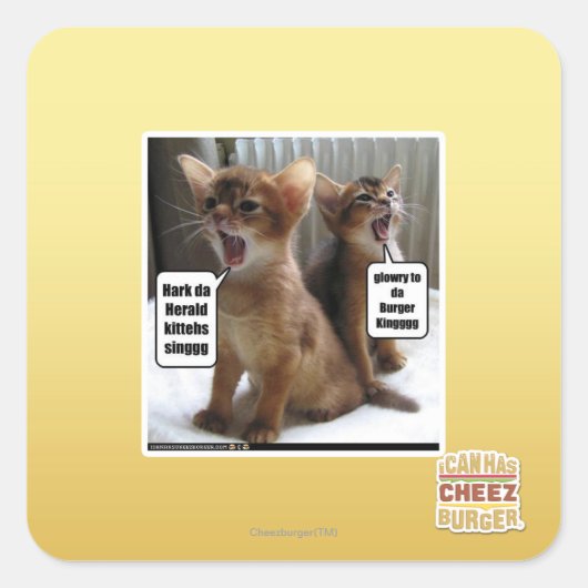 Sticker Carré Kitteh carols (Devant)