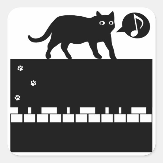 Sticker Carré Kitten_Piano (Devant)