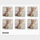 Sticker Carré Kitten Tiny Ginger (Feuille)