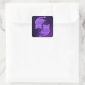 Sticker Carré Kittens de gemini violet (Sac)