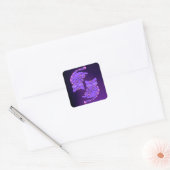 Sticker Carré Kittens de gemini violet (Enveloppe)