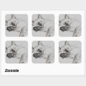 Sticker Carré Kitty 'Baby' (Feuille)