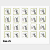 Sticker Carré Kitty Chat Va Bien Bientôt (Feuille)