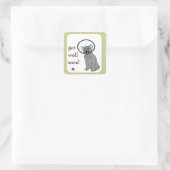 Sticker Carré Kitty Chat Va Bien Bientôt (Sac)