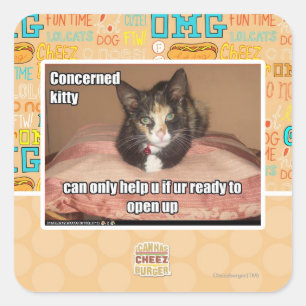 Sticker Carré Kitty Concerné