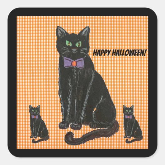 Sticker Carré Kitty, Kitty, Kitty Coussin (Devant)