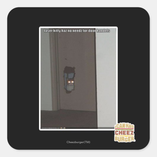 Sticker Carré Kitty laser (Devant)