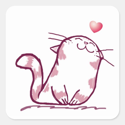 Sticker Carré Kitty Love (Devant)