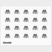 Sticker Carré Kitty Meorable Meow Cute Cat Design (Feuille)