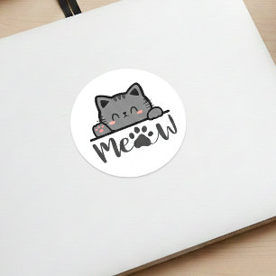 Sticker Carré Kitty Meorable Meow Cute Cat Design
