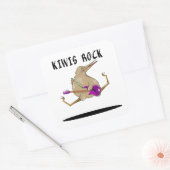 Sticker Carré Kiwi Bass Guitare (Enveloppe)