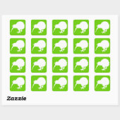 Sticker Carré Kiwi vert et blanc (Feuille)
