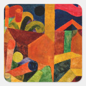 Sticker Carré Klee - Paysage avec drapeaux (Devant)