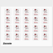 Sticker Carré Knit Rouge Rapide, Mourir Chaud (Feuille)