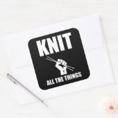 Sticker Carré Knit Toutes Les Choses Drôle Knitting (Enveloppe)