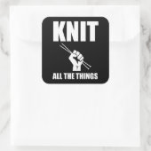 Sticker Carré Knit Toutes Les Choses Drôle Knitting (Sac)