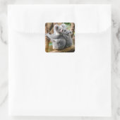 Sticker Carré Koala avec bébé dans un arbre en Australie (Sac)
