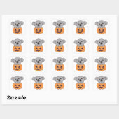 Sticker Carré Koala En Citrouille Orange Koalas Halloween Bärche (Feuille)