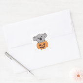 Sticker Carré Koala En Citrouille Orange Koalas Halloween Bärche (Enveloppe)