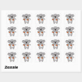Sticker Carré Koala Happy Halloween Citrouille Chat Costume Carr (Feuille)