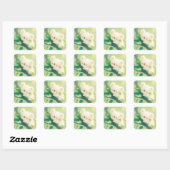 Sticker Carré Koala heureux serrant une branche dans ses bras (Feuille)