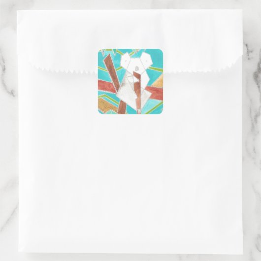 Sticker Carré Koala in Tree Original Abstract Art (Sac)