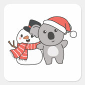 Sticker Carré Koala With Snowman (Devant)