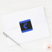 Sticker Carré Kokopelli long bleu (Enveloppe)