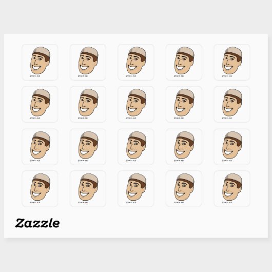 Sticker Carré Kolah Namadi Casquette (Feuille)