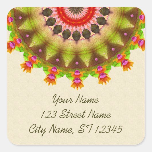 Sticker Carré Kooky Kaleidoscope (Devant)