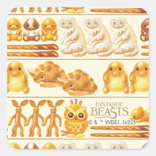 Sticker Carré Kowalski Bakery Rows of Traitements Motif (Devant)